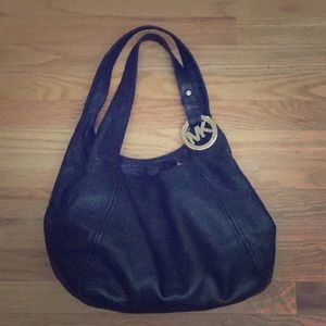 Large Michael Kors Black Leather hobo bag
